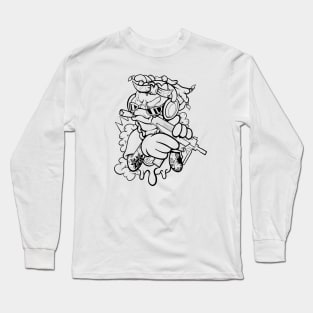 Dope masked off Slluks character is ready for war illustration Long Sleeve T-Shirt